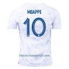 Camiseta de fútbol Francia Mbappé 10 Segunda Equipación Mundial 2022 - Hombre